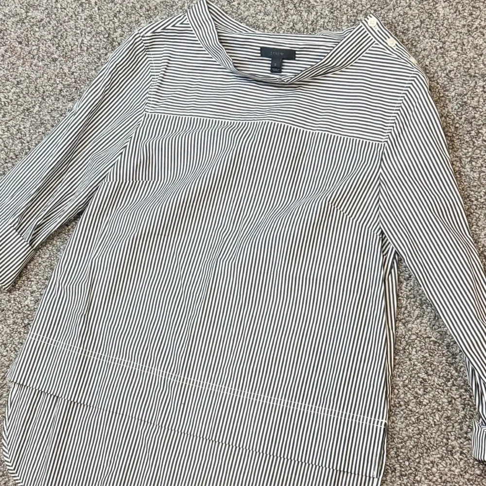 J. Crew Blue and White Striped Top